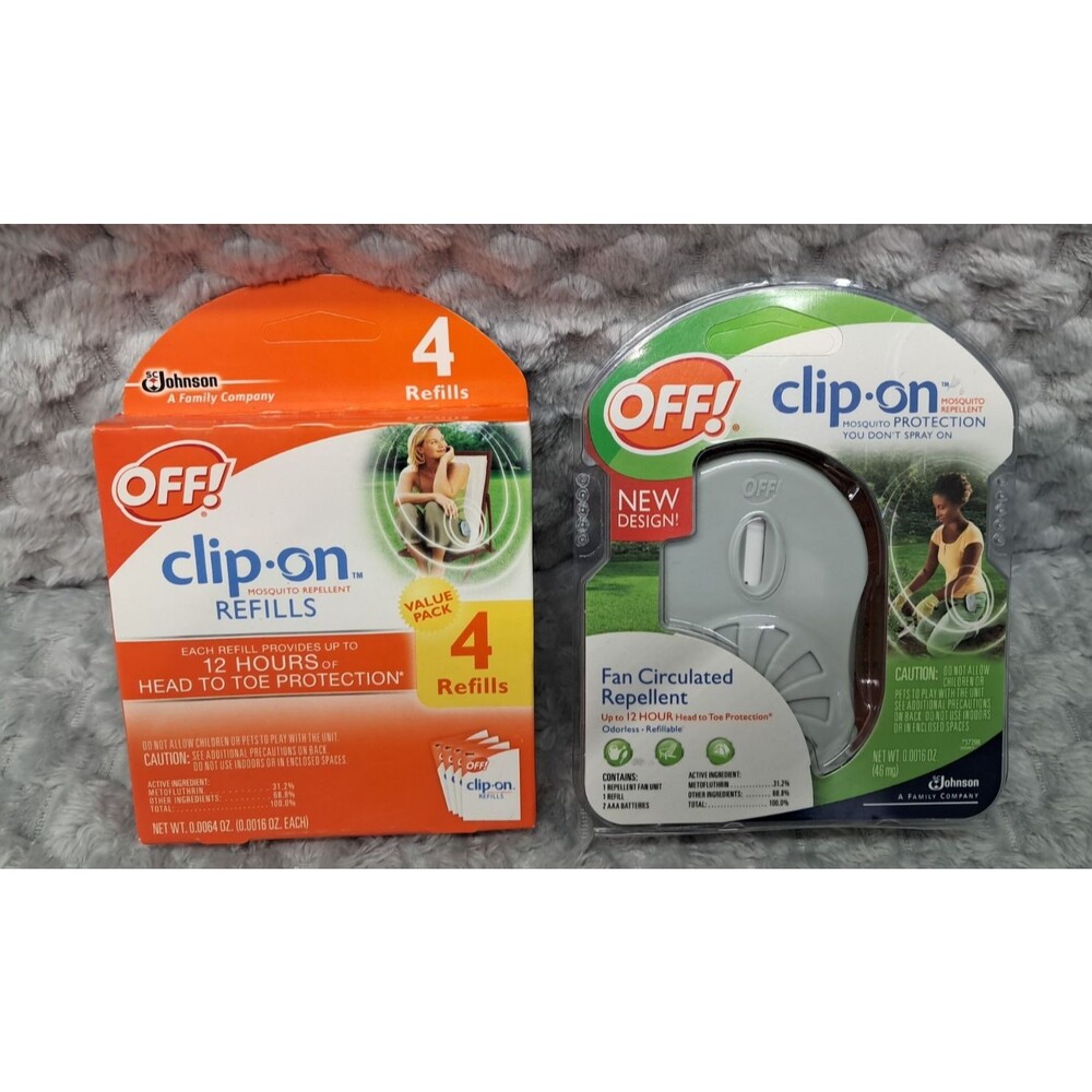 OFF! Clip On Mosquito Repellent Fan Circulated & 4-Pack Refill NEW SEALED 12 Hrs